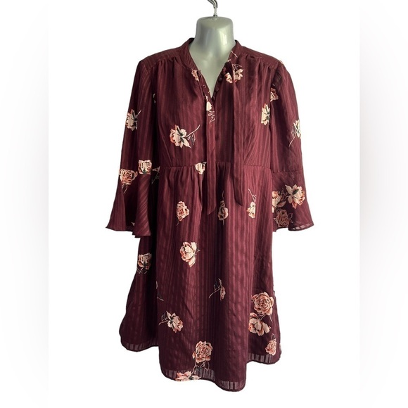 Motherhood Maternity Bell Sleeve Dress Burgundy • Size: M • Used - Picture 1 of 10